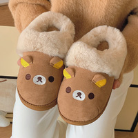 Rilakkuma coton gants femmes plaine hiver vêtements de plein air antidérapant intérieur maison chaud fourrure talon fermé livraison directe