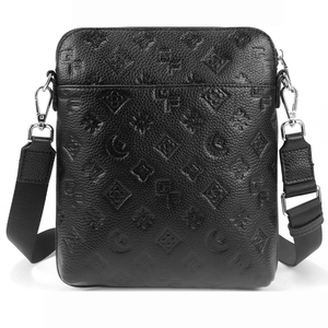 <b>Men</b> PU Leather Crossbody Bag Embossed Small Messenger Bag Casual Shoulder Bag Phone <b>Pouch</b> With Adjustable Strap - Product Image 1