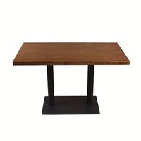 Chaises de salle à manger en bois massif et cuir et ensemble de mobilier de restaurant pour restaurants occidentaux, cafés, hôtels et glacier