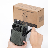 T-6682 Solar Hand Crank AM FM SW Emergency Radio Survival Radio LCD Display TF/USB, Flashlight & SOS Alarm for Outdoor Emergency