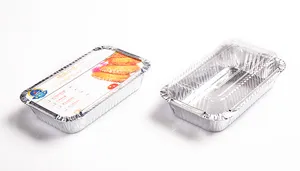 CA50 özelleştirilebilir 600ml tek kullanımlık alüminyum folyo ambalaj ve kaplanmış tedavi için gıda ısıtıcısı kutu gıda sınıfı