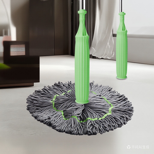 Serpillère télescopique 2-en-1 en acier inoxydable durable avec essorage automatique et taux de déshydratation élevé pour le nettoyage des sols domestiques - Product Image 1