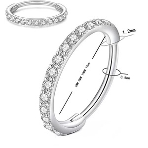 <span class=keywords><strong>Piercing</strong></span> de Acero Inoxidable 316L con Zirconia para Nariz y Oreja, Anillo de Nariz y Pendientes de Cartílago, Joyería de Moda Unisex - Product Image 2