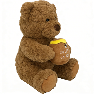 Oso de Peluche Marrón Personalizado con Tarro de Miel Bordado, Animal de Peluche de 31cm-50cm, Unisex, Regalo para el Día de San Valentín - Product Image 3