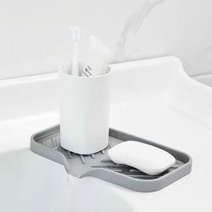 Draining Rack With Tray Plastic Kitchen Sink Organizer Dish And Bowl Storage Modern Square Design Hanging Type - Product Image 3