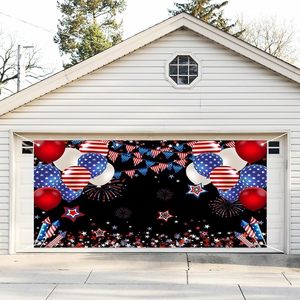 Bannière de porte de garage Joyeux 4 juillet, ballons, feux d'artifice, bannière de fête des Vétérans, décorations <span class=keywords><strong>du</strong></span> Jour de l'Indépendance, décorations intérieures et extérieures - Product Image 2