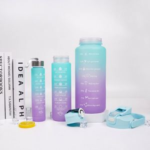 Popular Custom Logo Bpa Free Children Cute Diy Funny 3Pcs Set 2000Ml 900Ml 500Ml Outdoor Travel Plastic Water <b>Bottle</b> Gift Set - Product Image 1