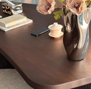 Tavolo da tè di design a forma di ventaglio moderno italiano e minimalista in rovere per casa ufficio tavolo da tè a forma di ventaglio - Product Image 4