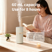 Diffuseur d'huiles essentielles électrique à ultrasons, humidificateur d'air USB en plastique, lumière colorée de table, humidificateur de voiture
