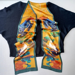 Offre Spéciale Cloud Design Dunhuang <span class=keywords><strong>Soie</strong></span> Charmeuse Foulards Écharpe <span class=keywords><strong>100</strong></span>% <span class=keywords><strong>Soie</strong></span> 150cm * 16cm Impression Numérique pour Décoration Cadeaux Femmes - Product Image 5