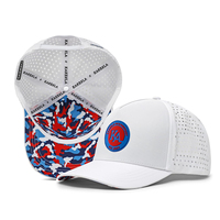 Gorra de Golf de 5 Paneles con Logotipo Personalizado OEM, Oxford, Impermeable, Transpirable, Sublimada, con Orificios Cortados con Láser, Perforada, de Secado Rápido y Alto Rendimiento