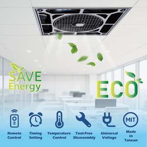 Black Drop Ceiling Fan Energy Saving Smooth Airflow <b>With</b> <b>Timer</b> For Workspace Comfort - Product Image 6