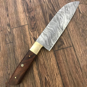 Damascus Chef <b>Knife</b> with Comfortable Grip Wooden Handle High Quality Damascus Chef <b>Knife</b> for Daily <b>Kitchen</b> Preparation - Product Image 3