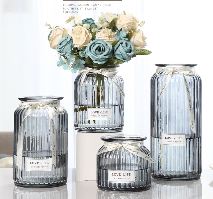 mini antique home decor glass crystal murano vases cylinder flowers with custom logo