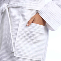 Peignoir en coton gaufré Peignoir Spa pas cher Hommes Femmes Robe avec logo