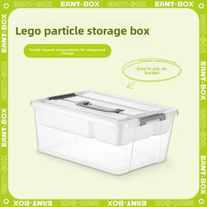 Caja de Almacenamiento Transparente de Plástico JX con Tapa, Capacidad de 10L, Portátil, para Juguetes y Legos de Niños - Product Image 5
