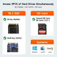 Station d'accueil MAIWO M.2 SATA NVMe SSD avec clonage hors ligne, boîtier M.2 USB3.1 Type-C, boîtier de copie de disque dur externe M2 pour PC portable