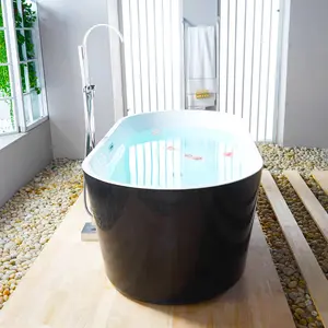 Otel bağlantısız akrilik küvet katı yüzey açık küvetler iliklerine banyo