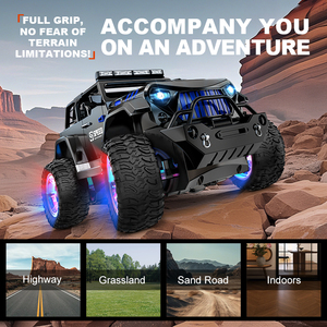 Voiture télécommandée tout-terrain Monster Truck avec effets de fumée, lumières colorées réglables, musique, <span class=keywords><strong>télécommande</strong></span>, Jeep pour enfants et adultes - Product Image 5