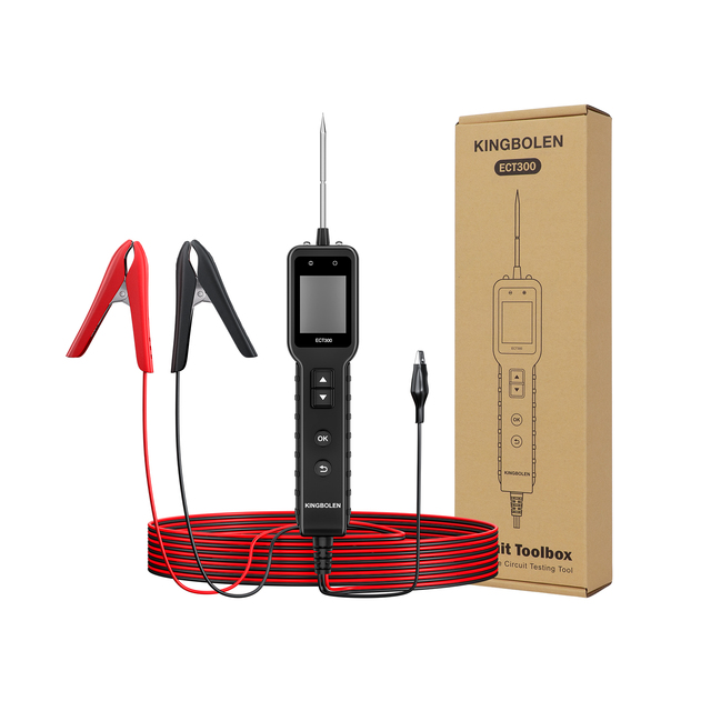 2026 New KINGBOLEN ECT300 Automotive Electrical Circuit Tester 12V 24V Car VoltageTest Power Probe 32FT Plastic Cable