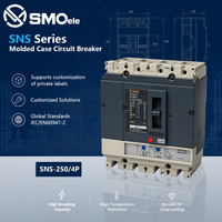 SMO électrique personnalisable 160A-250A 4P SNS 250 réinitialisation automatique MCCB 25KA capacité de rupture AC690V protecteur de surcharge en cuivre
