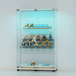 Vitrina Blanca de 2 Puertas y 3 Estantes con Luz LED, Mueble Multiusos para Vinos y Almacenamiento para Sala de Estar - Product Image 1