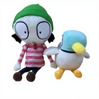 Peluche en coton PP super douce Sarah et Canard, animaux de dessin animé anglais pour enfants, avec fonction anti-stress, cadeau d'Halloween pour enfants