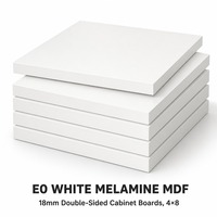 Panneau de meuble en MDF mélaminé blanc double face de qualité E0, 18 mm, 4x8 pieds, qualité armoire