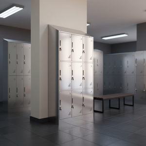 Casier en acier inoxydable Barium à 4 niveaux avec serrure pour armoire de rangement de bureau, conception multi-portes, homologué FM, capacité de plus de 156 lb - Product Image 4