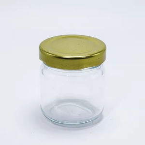 Vente en gros de pots en verre ronds transparents pour aliments, miel, confitures, avec couvercles en métal - Product Image 4