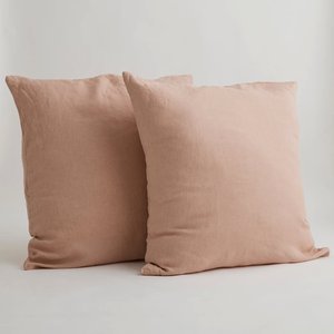 Enveloppe en lin lavé à la pierre de Style européen de haute qualité sans bordure motif de couleur unie housse de coussin d'oreiller de femme au foyer - Product Image 3