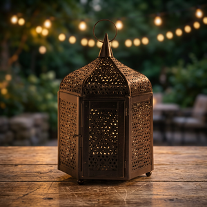 Outdoor Garden Home <b>Decor</b> Handmade Metal Hollowed Out Hanging Candle Holders <b>Decorative</b> Lantern - Product Image 1