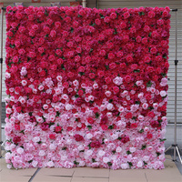 GOG057 Mariage personnalisé 3D Blanc Jaune Soie artificielle Rose Fleur murale Photo Booth Arch Backdrops Tissu Tissu Vase