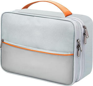 Sac organisateur de câble électronique Portable Double couche Simple toile accessoires numériques pochette de rangement fermeture à glissière-échantillon gratuit - Product Image 1