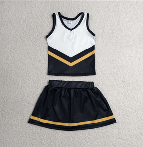 Uniforme de Animadoras Juvenil Informal, Ecológico, de Manga Corta, con Detalles en Dorado y Morado, para Actuaciones Deportivas Escolares - Product Image 5