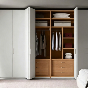 Puerta Plegable Blanca, Armario Moderno, Precio de Fábrica, Armario de Alta Calidad para Dormitorio, para Guardar <span class=keywords><strong>Ropa</strong></span>, Zapatos y Bolsos - Product Image 1