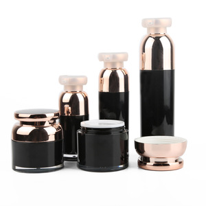 skincare packing skincare packing cosmetic tub lotion bottle airless pump bottle black