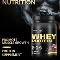 Poudre de protéines de lactosérum au chocolat OEM 3lbs, teneur élevée en protéines, croissance musculaire, supplément nutritionnel post-entraînement pour la salle de sport