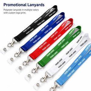Custom Logo Polyester Lanyard Heat Transfer Printing Various Hardware <b>Clips</b> and Buckles for Office Event and School ID Badge - Product Image 1