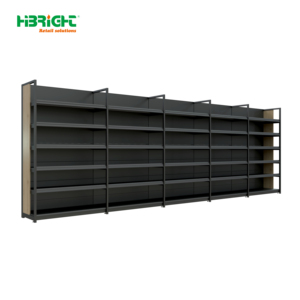 Estantería Metálica Negra para Supermercado, con Reverso Perforado, Exhibidor de Comestibles, Estantería Independiente para Tiendas Minoristas - Product Image 6