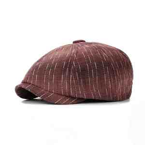 Casquette octogonale unisexe en coton respirant à carreaux, style britannique, casquette bec de canard, béret décontracté, casquette de newsboy, tendance quatre saisons - Product Image 3