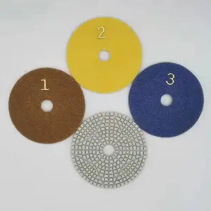 dry wet 4 inch 100mm ceramic tile quartz granite marble three stage diamond hand polishing pads diapads