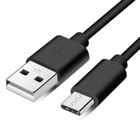 Cable USB 2.0 a Tipo-C Negro de 0.5M, Conductor de Cobre Puro para Teléfonos Móviles, Computadoras, Cámaras, Carga Rápida de 3A, Ecológico