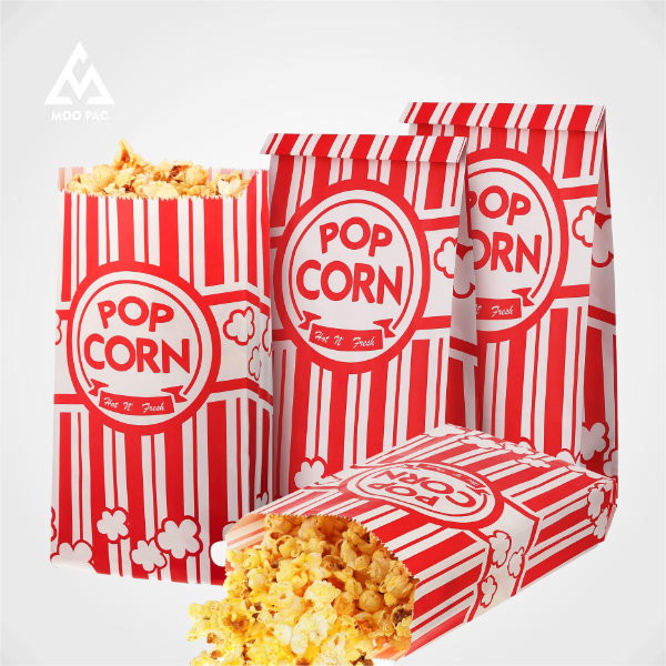 plain white popcorn bags