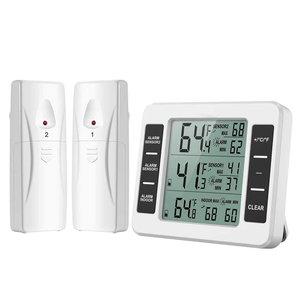 מדחום מזון דיגיטלי אלחוטי תצוגת LCD -50~300C טווח סוללה מופעל על ידי 2 חיישנים מרחוק מפלסטיק עבור - Product Image 1