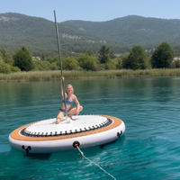 Grande plateforme de danse flottante gonflable en PVC imperméable, scène de danse aquatique complète avec kit de réparation de pompe à air, usage commercial