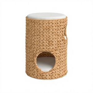 Vente flash Lit pour animaux de compagnie rectangulaire classique en jacinthe d'eau 100% naturelle tissé à la main avec 3 niveaux de coussin Emballage en carton Vietnam - Product Image 1