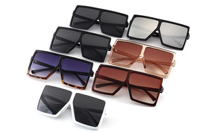 De sombras mujer gafas de sol de moda negro cuadrado gafas grandes marco gafas de sol Vintage Retro gafas Unisex oculos feminino - Product Image 3