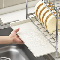 Égouttoir à vaisselle en acier inoxydable 304 pour comptoir, avec support pour évier