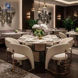 Juego de mesa de comedor de mármol Natural de lujo italiano de gama alta, 6 sillas, mesa de restaurante de Hotel de moda de diseñador de fábrica de <span class=keywords><strong>China</strong></span> Foshan - Product Image 3